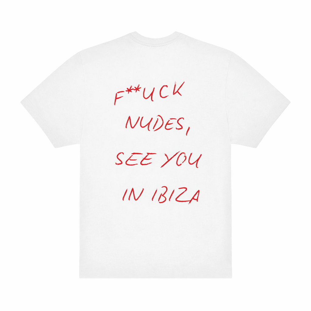 T-shirt oversize "F**UCK NUDES, SEE YOU IN IBIZA"